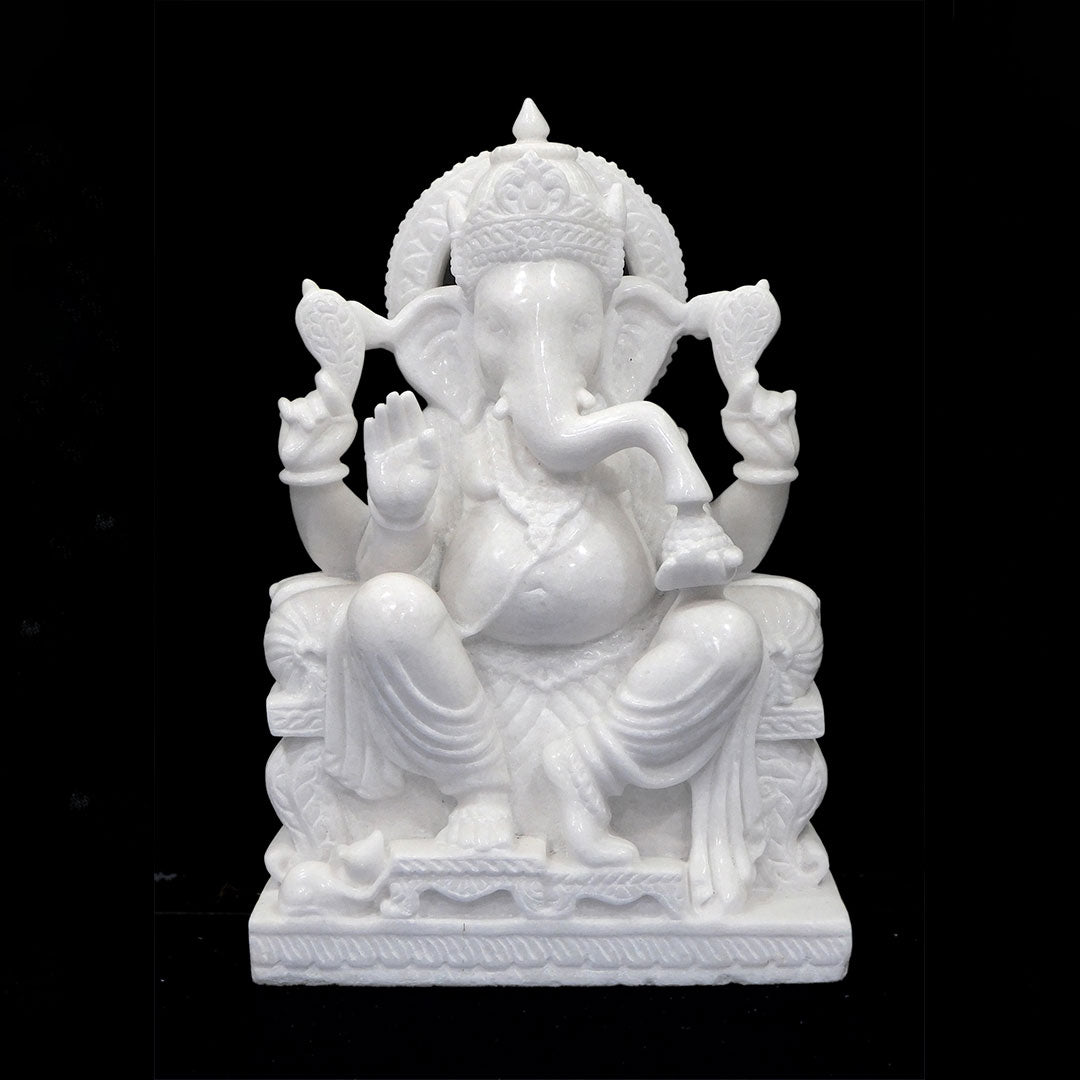 Ganesh Ji Marble Statue For Your Home Temple (Vietnam) - 36 x 24 x 12 inches