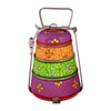 Yellow Red & Green Mughal Art Tiffin