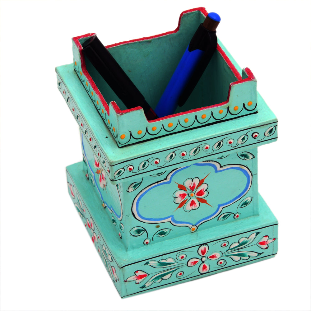 Hand Painted Pen Stand- Tulsi Shape