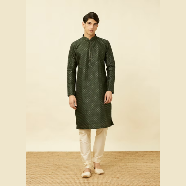 Manyawar Self Patterned Kurta Set