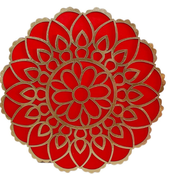 Decorative Wooden MDF cutout Rangoli (Set Of 2)