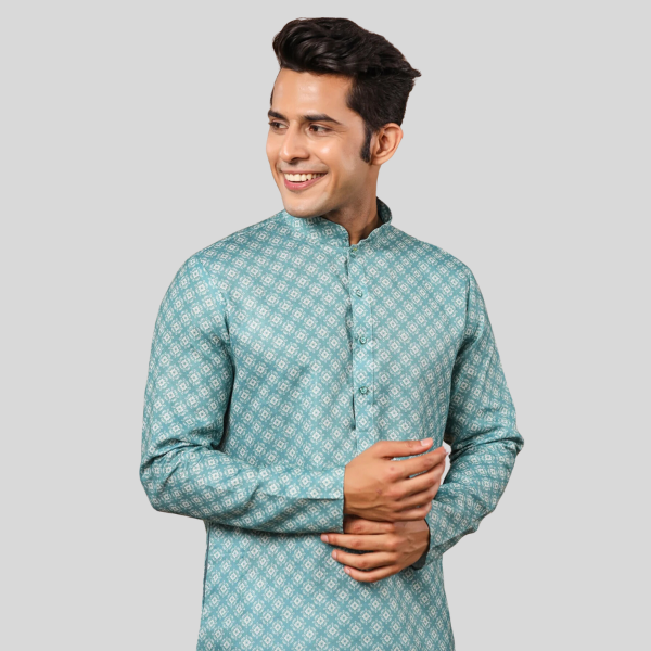 Designer Kurta Pajama For Men | Rama Green