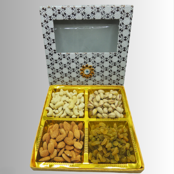 Diwali hamper hub Silver Dryfruit Box