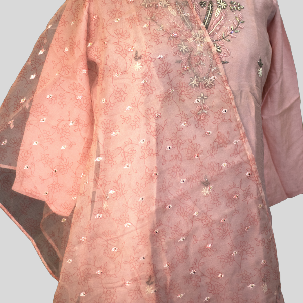 Dusty Pink Kurta With Dupatta