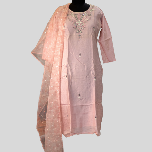 Dusty Pink Kurta With Dupatta