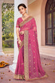 Dusty Gajari Heavy Jari Embroidered Ready-to-Wear Saree