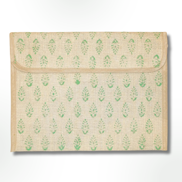 Ekobae Jute Handblock Print Document Envelope