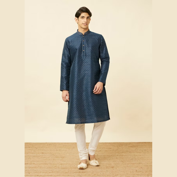 Manyawar Self Patterned Kurta Set