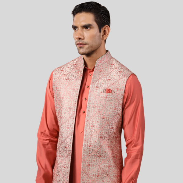 Embroidery Jodhpuri Long Jacket with Kurta pajama