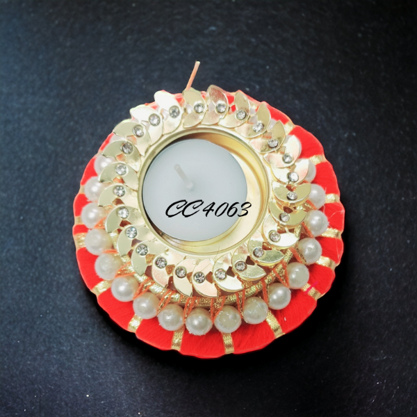 Exquisite Kundan Flower Candle Holder