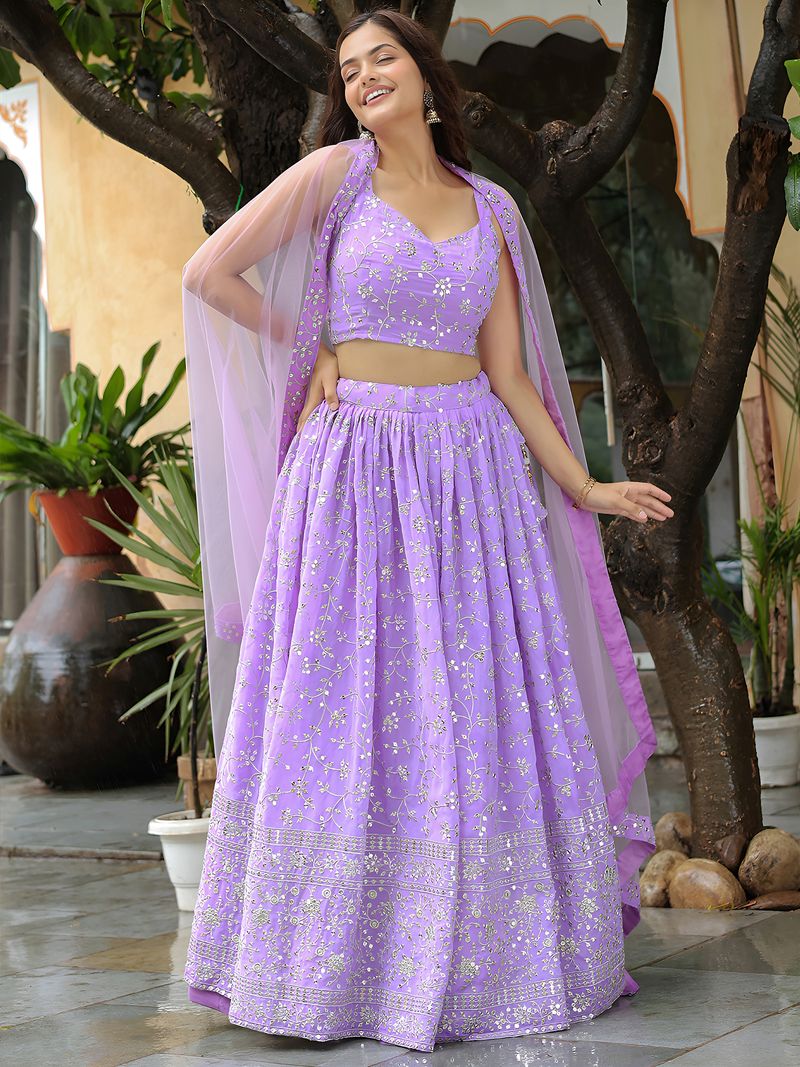 Party Wear Lehenga Choli With Sequins Embroidery Work | Ready To Wear             SKU Code -15058