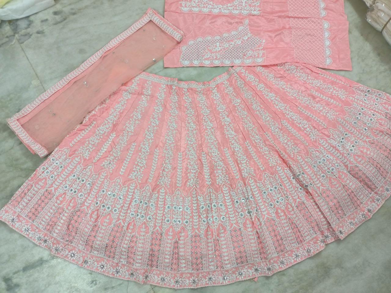 Chinon Silk Lehenga Choli With Thread Work | Ready To Wear