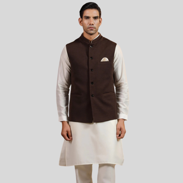 Formal Waist Coat For Men | Brown