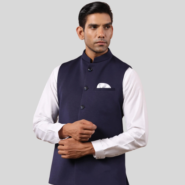 Formal Waist Coat For Men | Navy  Blue