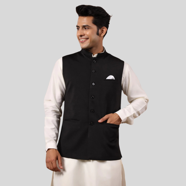 Formal Waist Coat | Plain Black