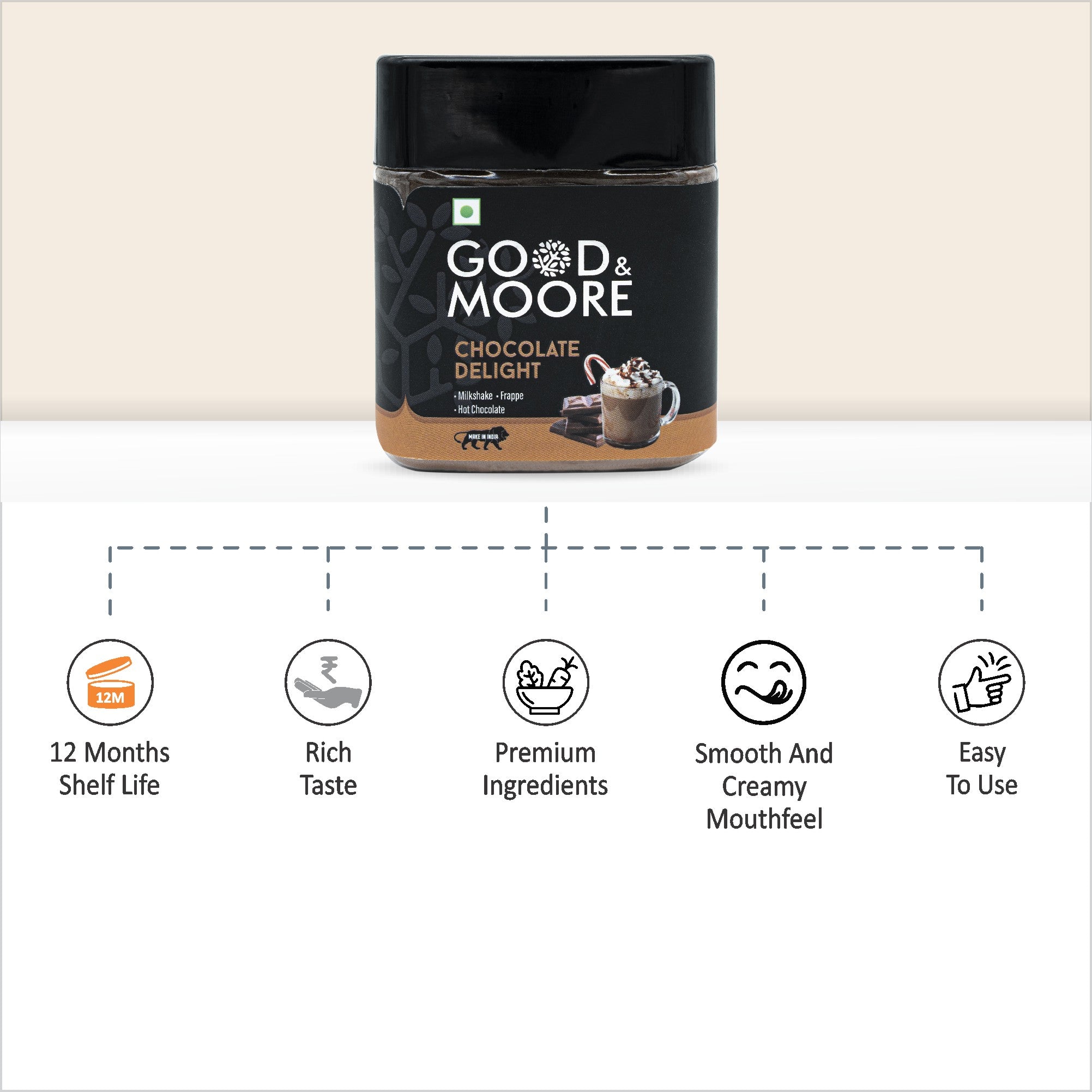 Good & Moore  Chocolate Delight Frappe Mix | 320 gms