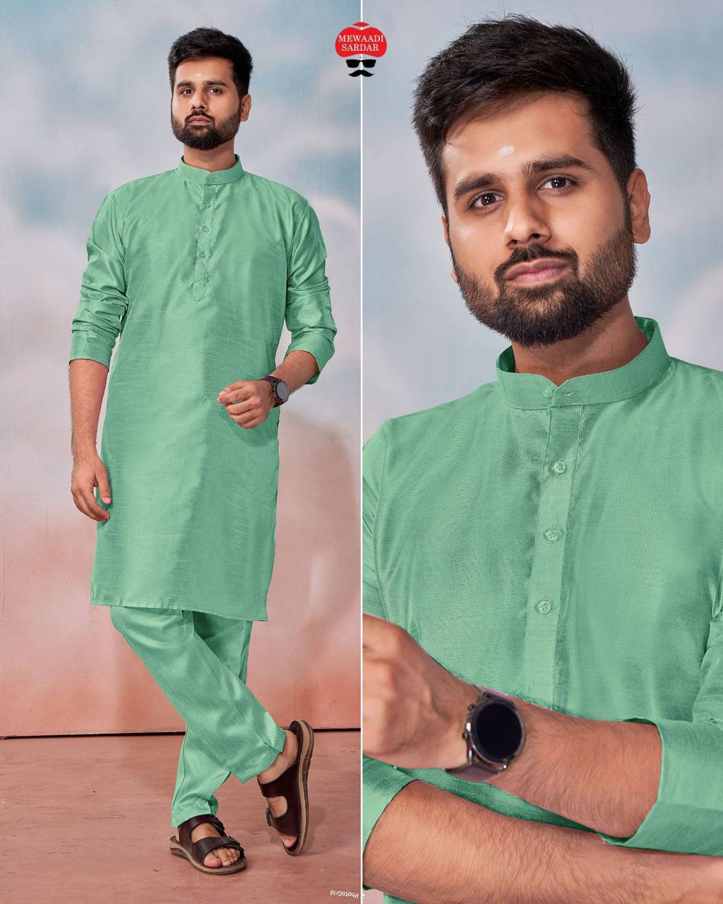 Men's Silk Kurta With Pant | Rakhi Special