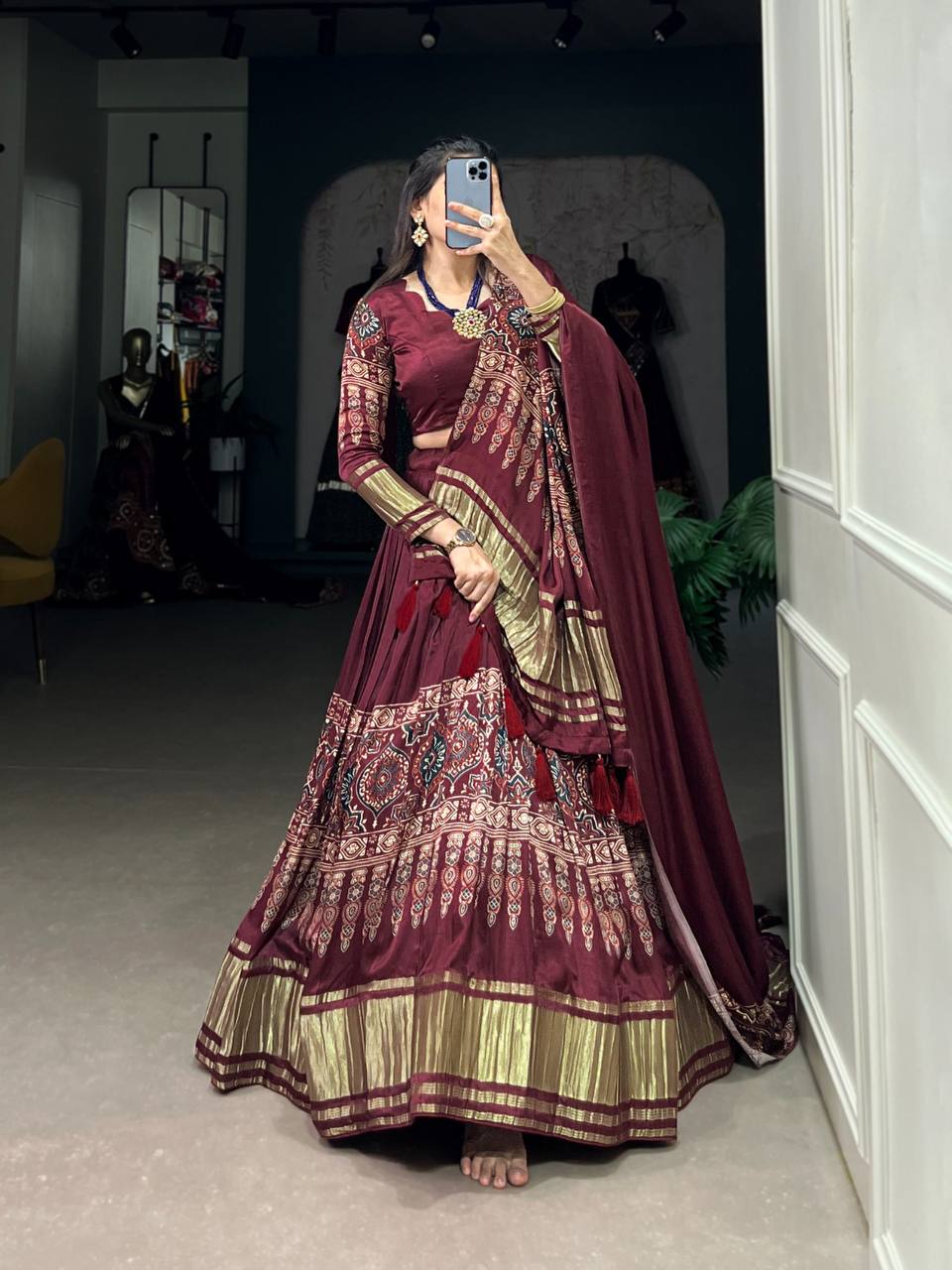 Latest Gaji Silk Lehenga Choli | Ready To Wear