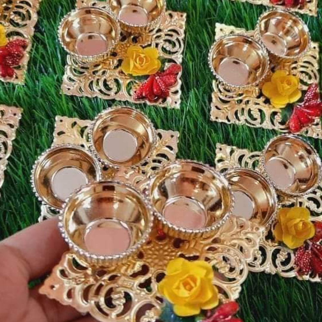 Geeta Enterprises Roli Chawal Platter (small) set of 12