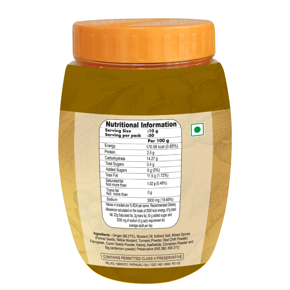 Patanjali Ginger Pickle - 500 gms