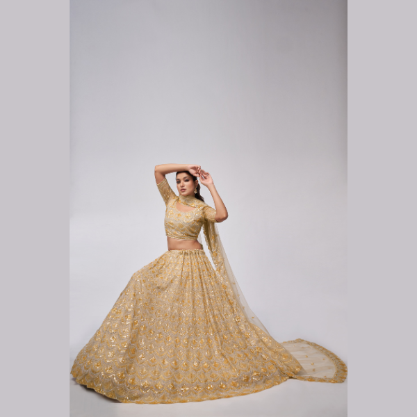 The Golden Dazzling Lehenga  Perfect For The Contemporary Bride  Lehenga Choli