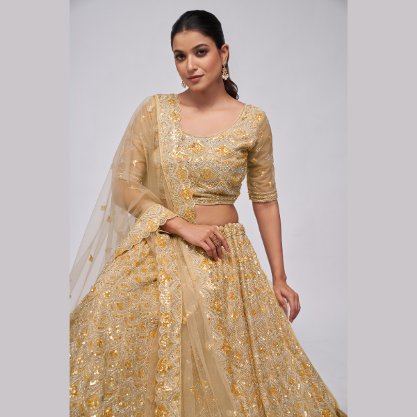 The Golden Dazzling Lehenga  Perfect For The Contemporary Bride  Lehenga Choli