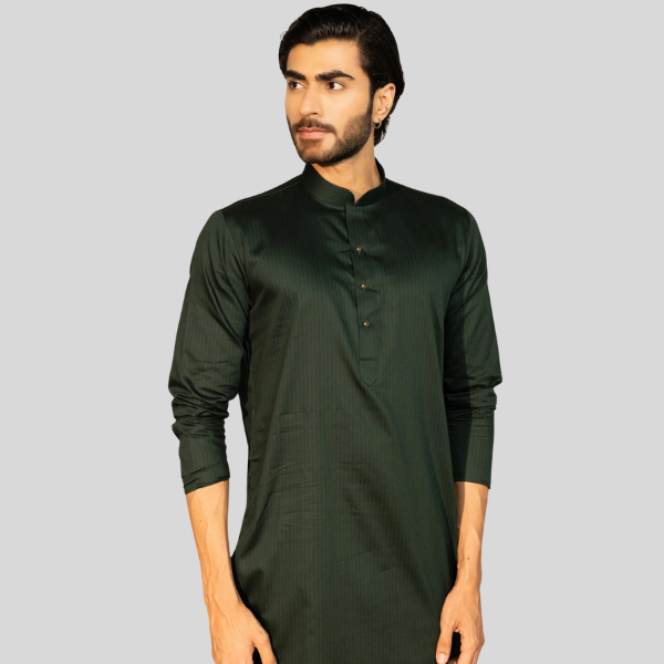 Green Color Plain Kurta Pajama