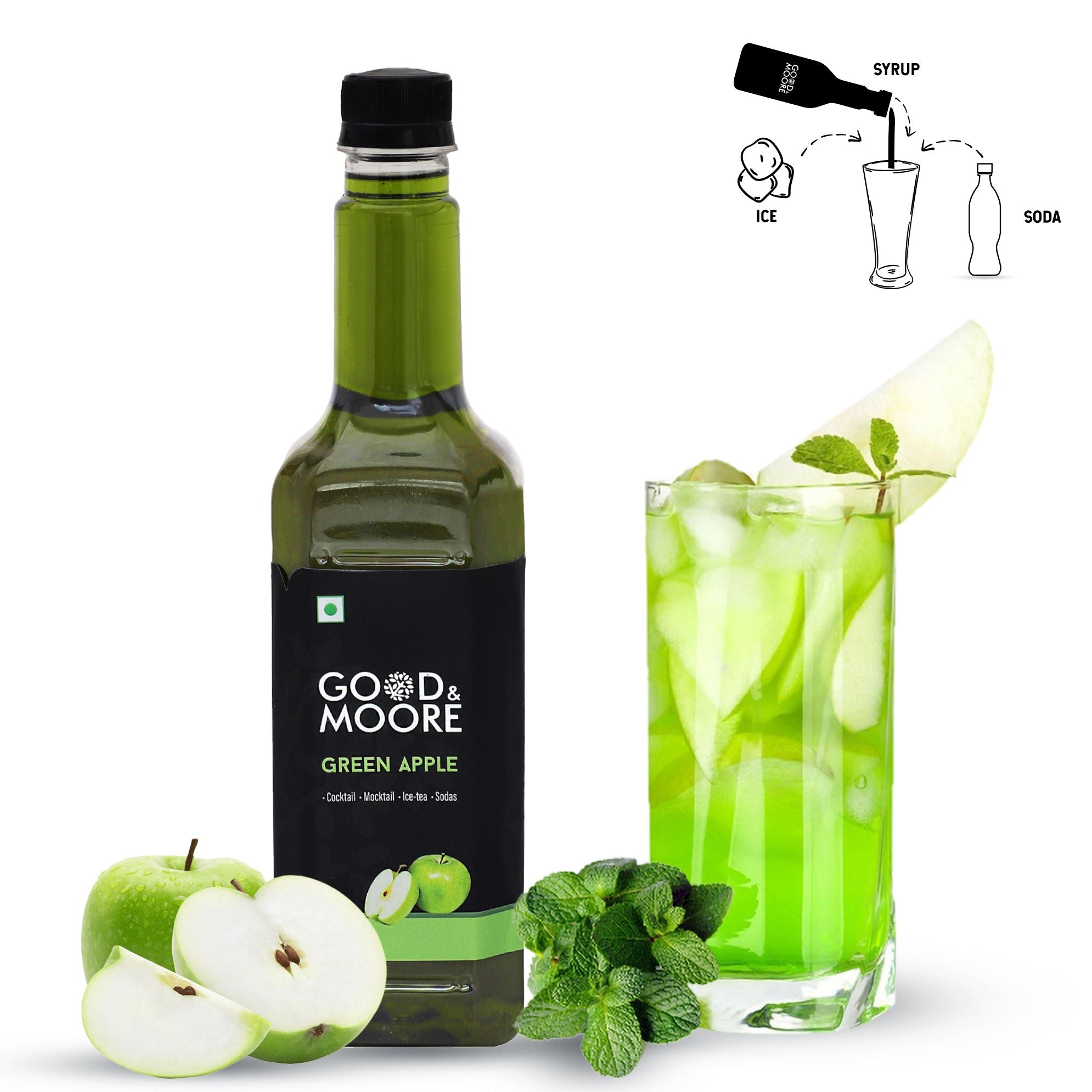 Good & Moore  Green Apple Syrup | 250 ML | 750 ML