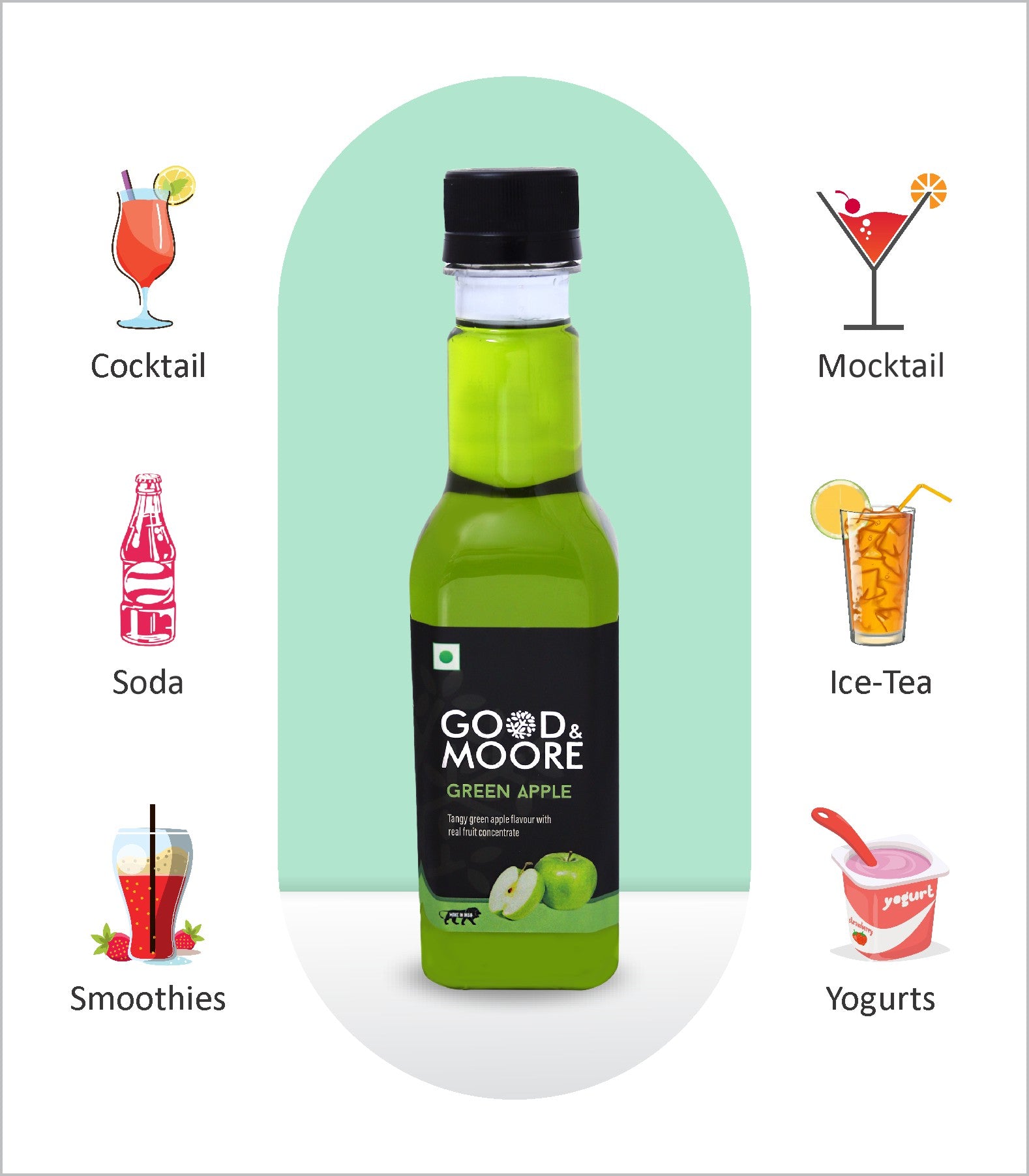 Good & Moore  Green Apple Syrup | 250 ML | 750 ML