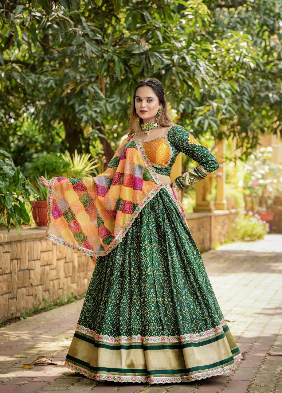 Bandhani Lagdi Patta Lehenga Choli Collection | Ready To Wear | - India shopping