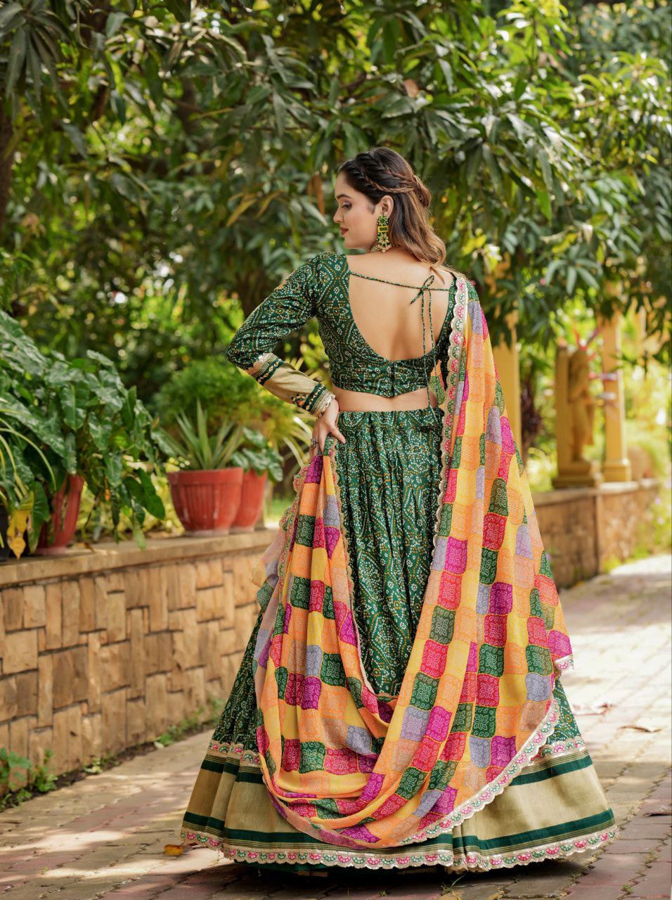 Bandhani Lagdi Patta Lehenga Choli Collection | Ready To Wear | - India shopping