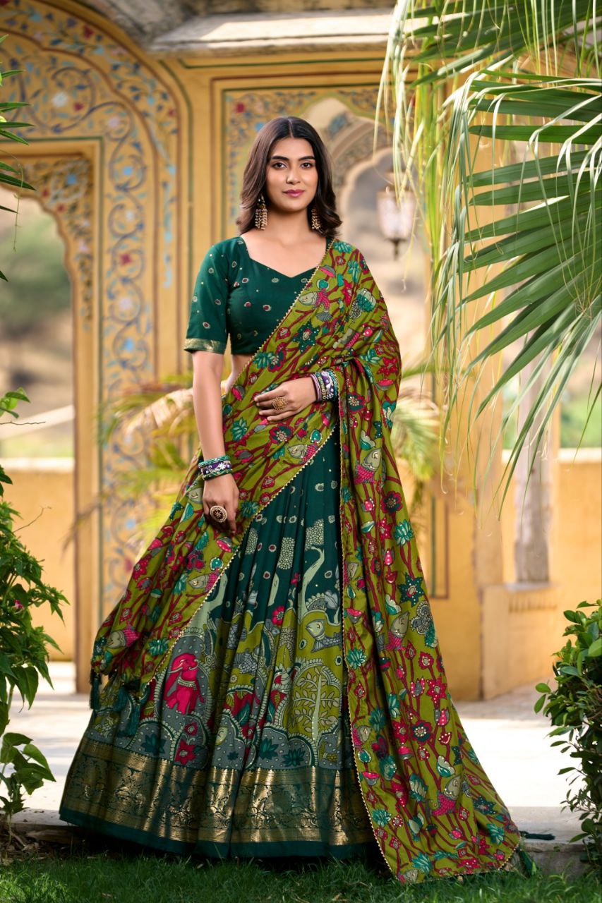 Classic Kalamkari Print Lehenga Choli Collection | Ready To Wear | - India shopping