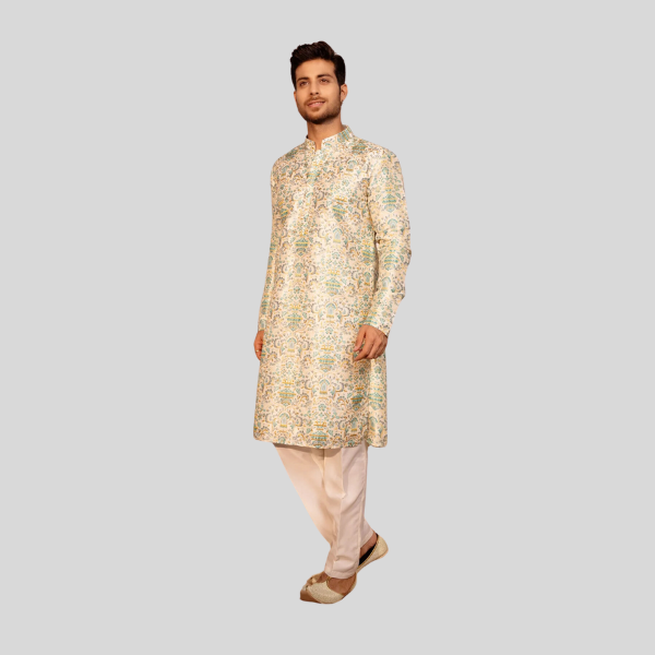 Grey Color Embroidery Kurta Pajama