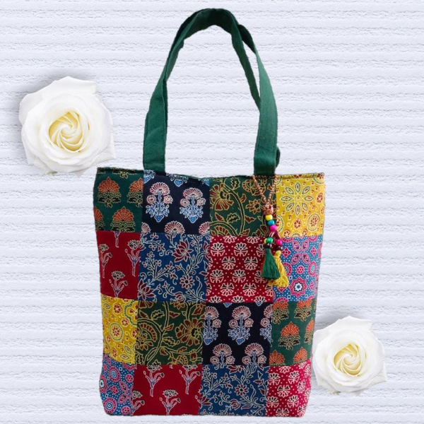 Hand Bag - Ajrakh Patchwork ( Set of 2)