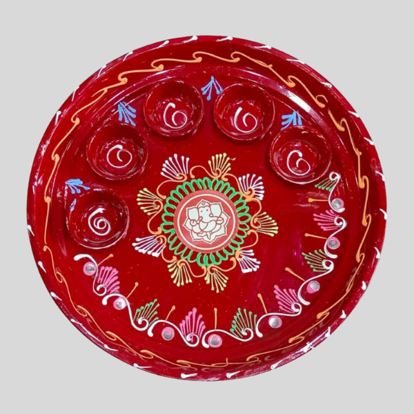 Hand Painted Pooja Aarti Thali | Set of 2