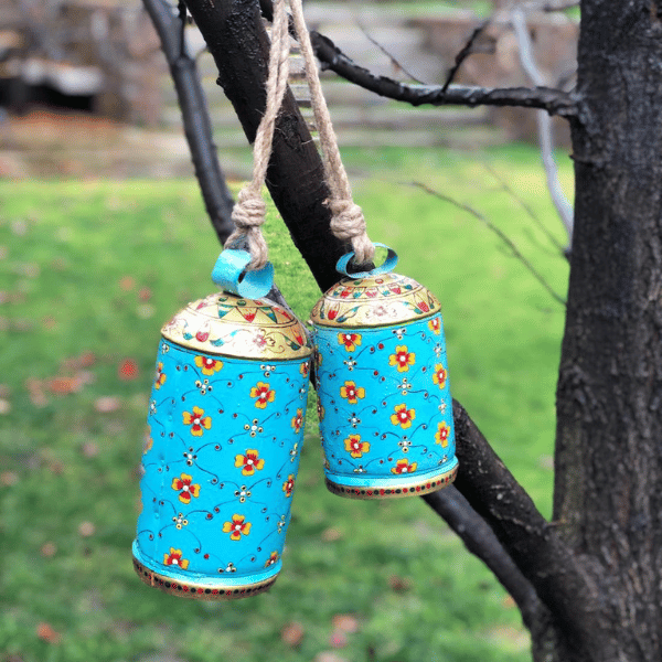 hand painted cow bells - Hanging bells set of  2