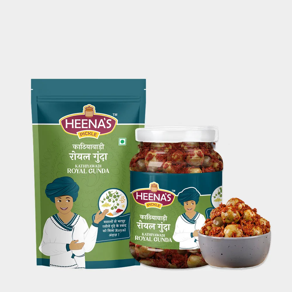 Authentic Gujarati Royal Gunda Pickle with Raw Mango