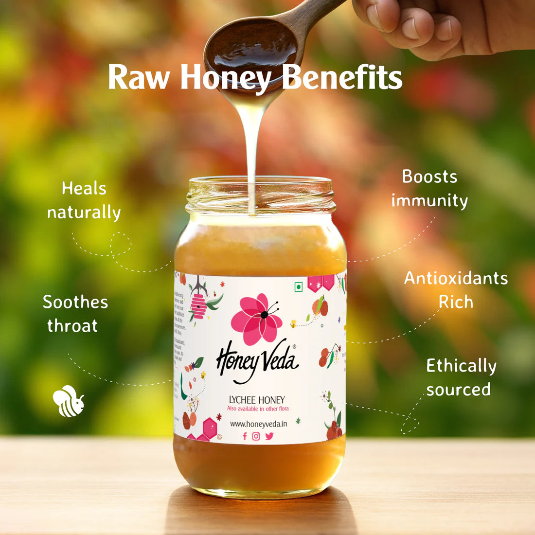 Honey Veda Lychee Orchard Honey - 500 gms