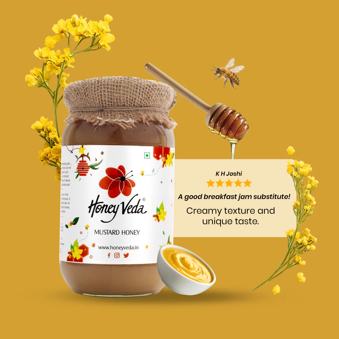 Honey Veda Mustard Farm Honey - 500 gms