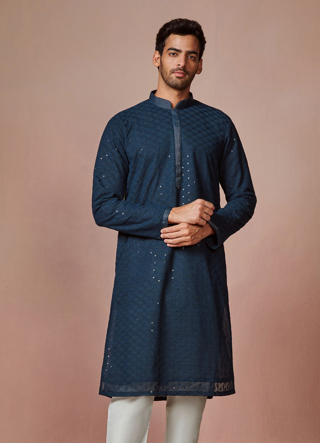 Manyawar Feroze Chikankari Kurta