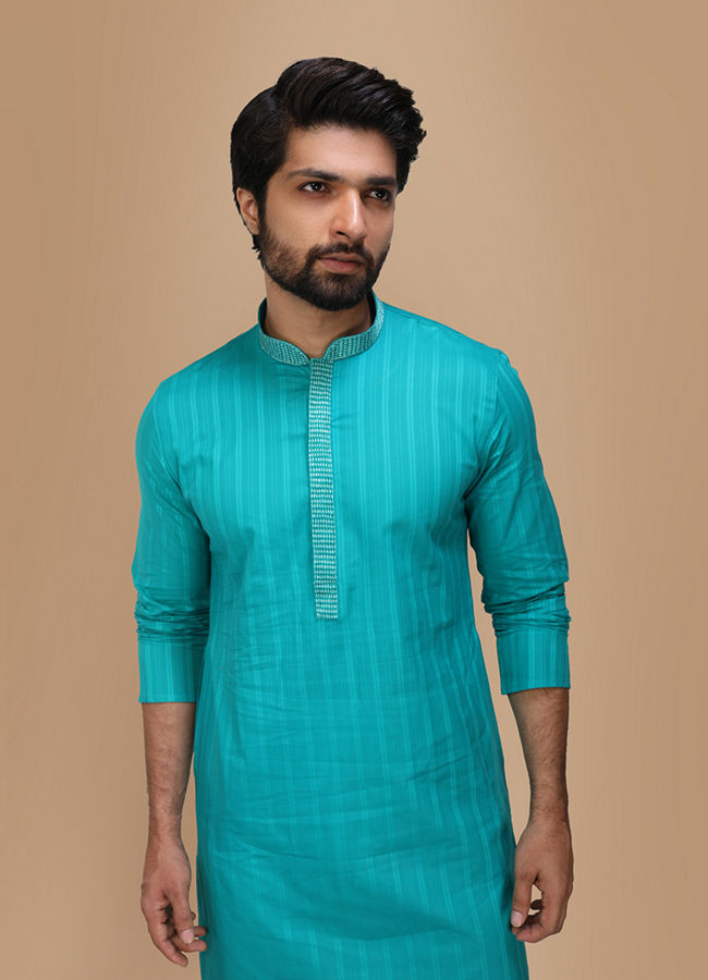 Manyawar Refreshing Green Kurta Pajama Set