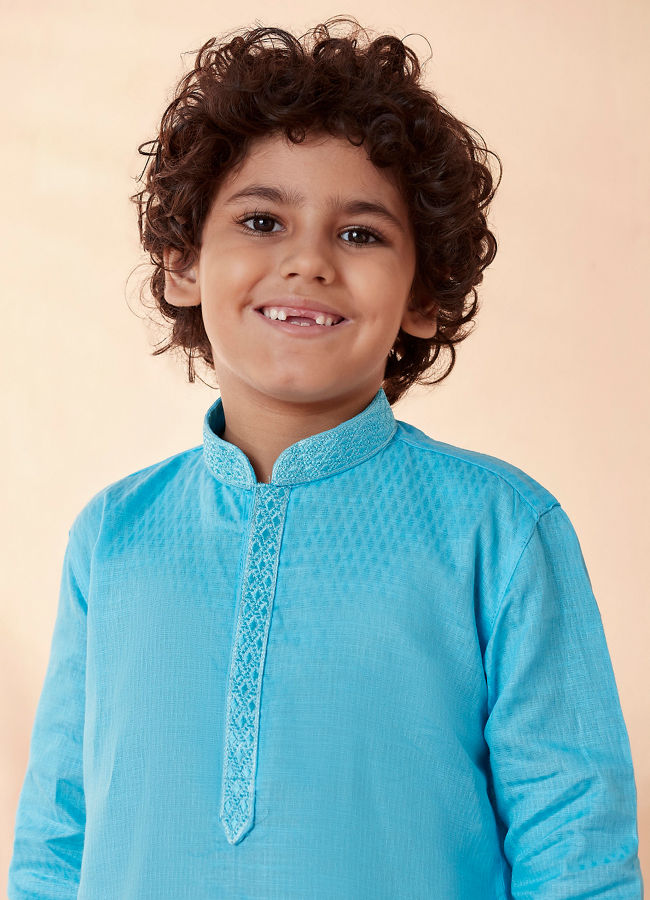 Manyavar-Boys-Sky-Blue-Kurta-Set