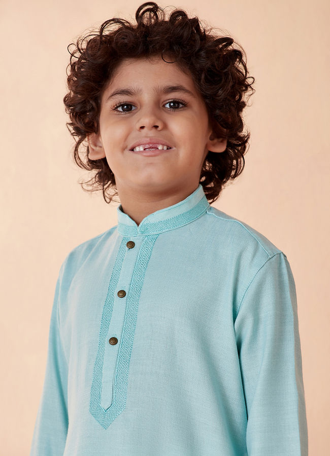 Manyavar-Boys-Powder-Blue-Kurta-Set