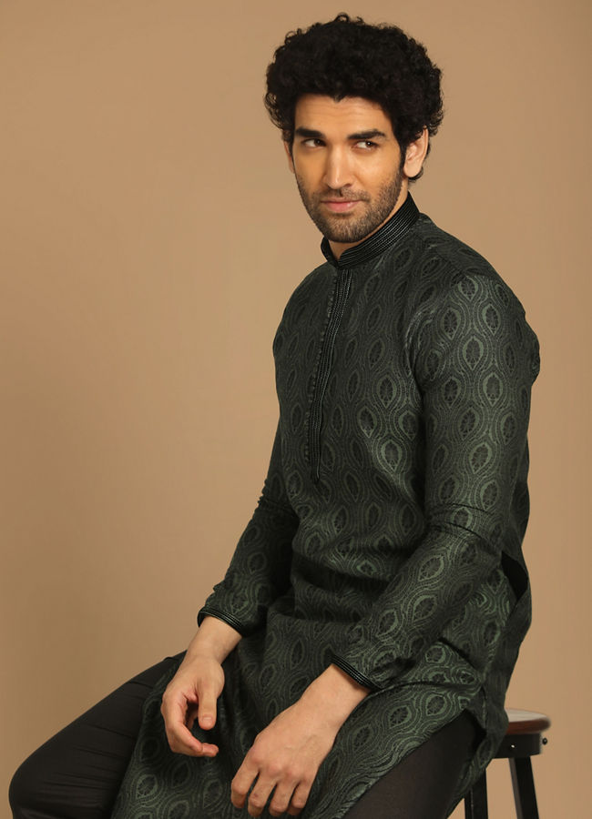 Manyawar Dapper Light Green Kurta Set