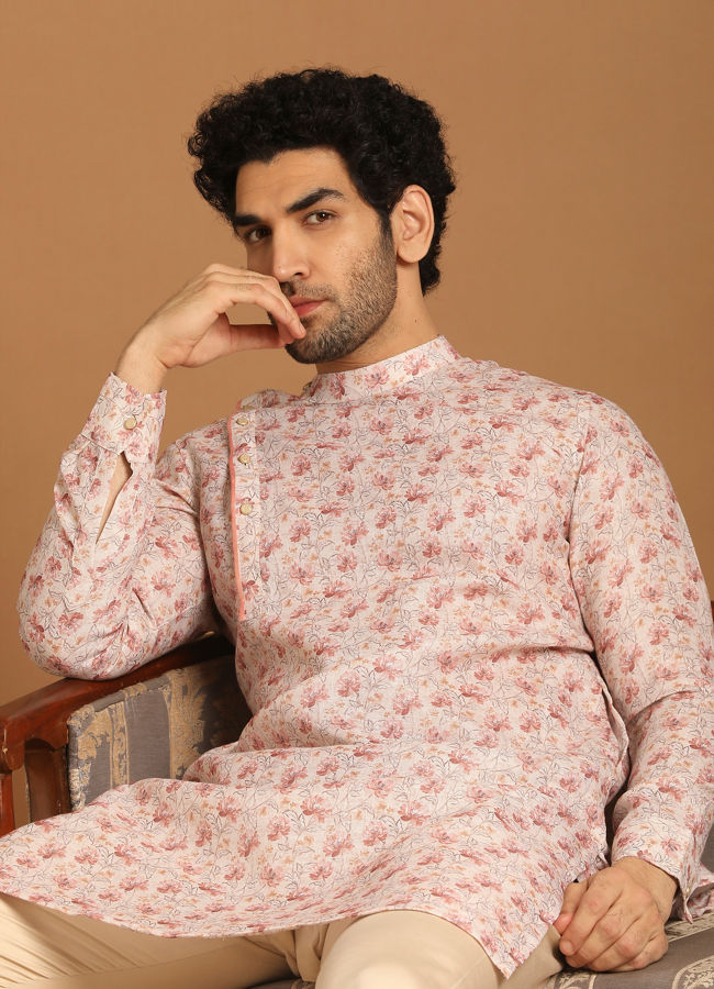 Manyawar Biscuit Shade Casual Kurta