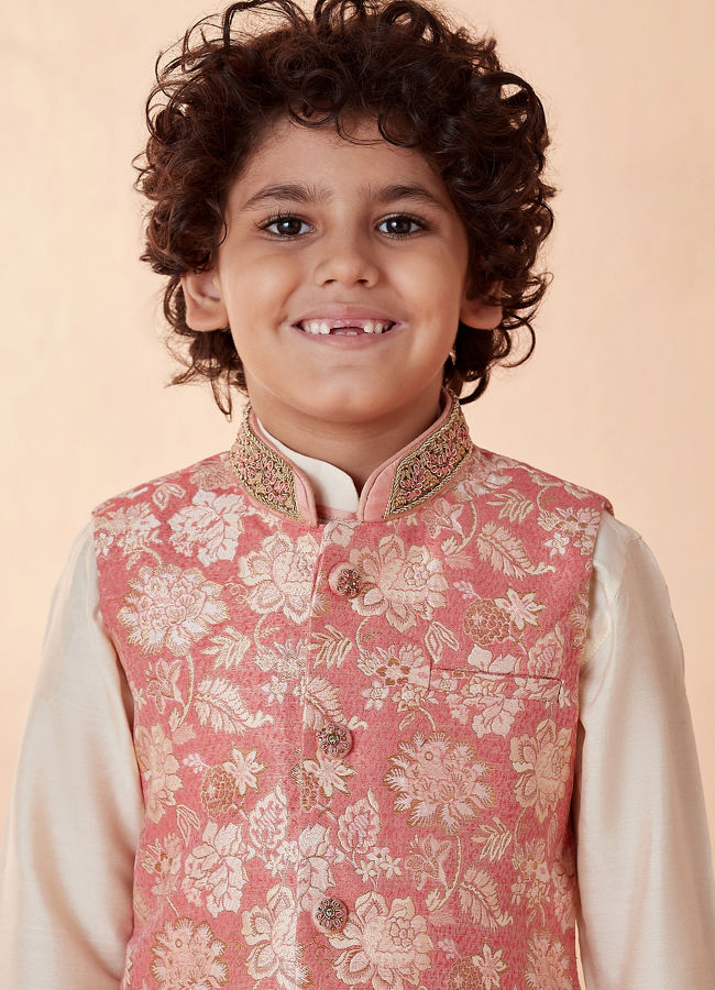 Manyavar-Boys-Gajaree-Floral-Design-Kurta-Jacket-Set