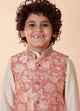Manyavar Boys Gajaree Floral Design Kurta Jacket Set