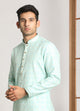Manyawar Sky Blue Festive Kurta Pajama