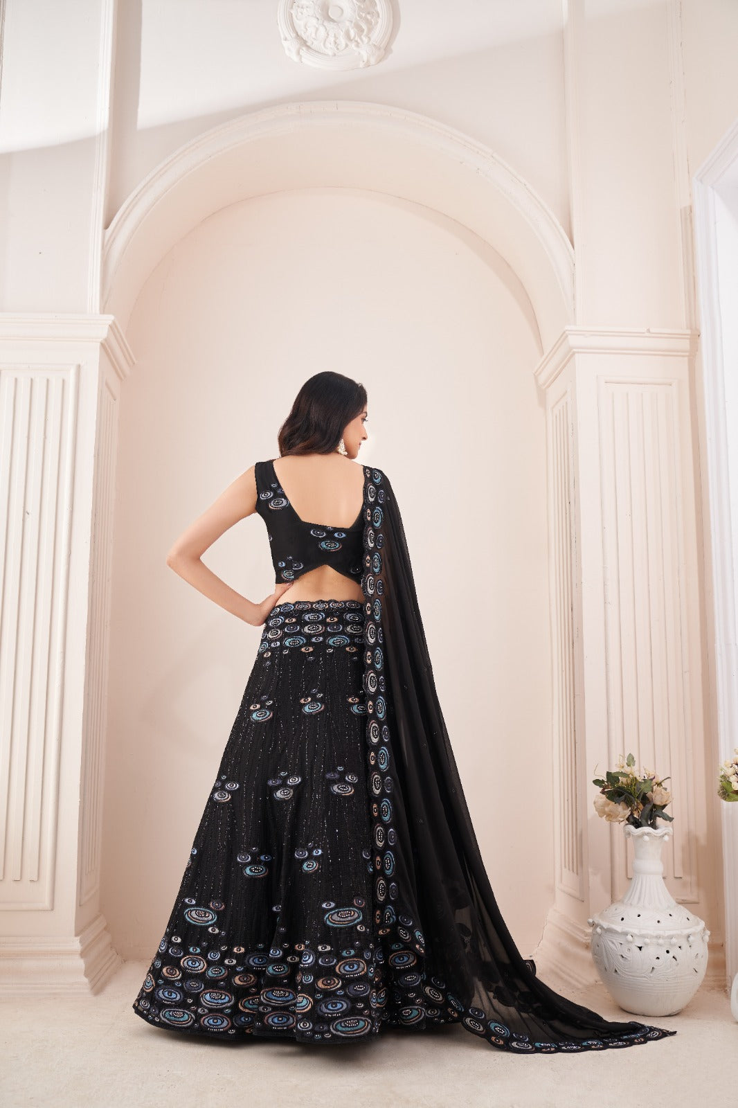 Elegant Bliss Lehenga Embroidery Thread With Sequence Work | Limited Edition - India shopping