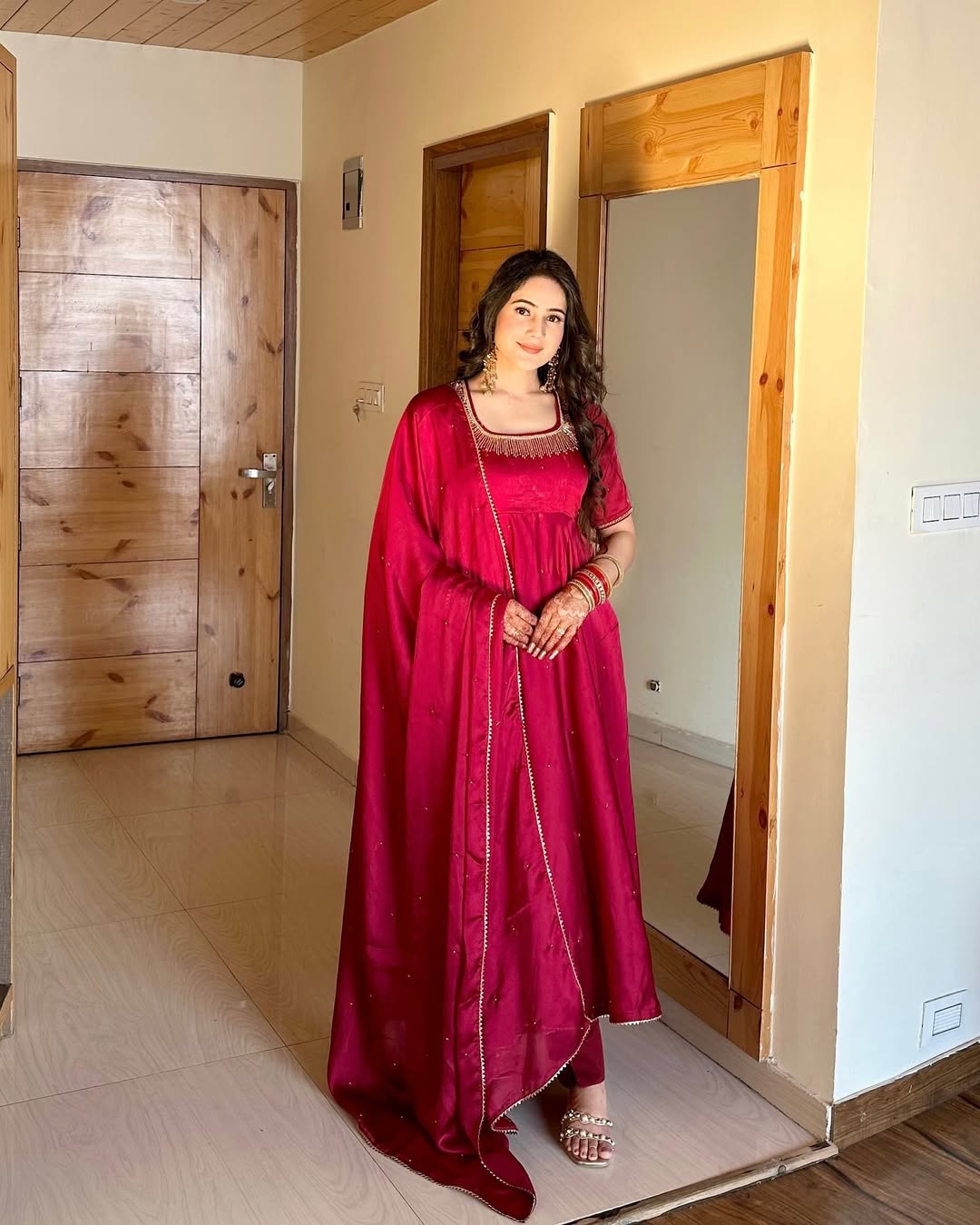 Stylish Kurta Dupatta Set With Moti Work | Ready To Wear